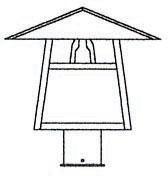 Arroyo Craftsman CP-12HGW-BK - 12" carmel post mount with hillcrest overlay