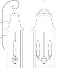 Arroyo Craftsman ORB-8CLR-BK - 8" orpington wall mount