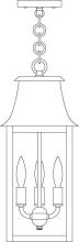 Arroyo Craftsman ORH-8CLR-BK - 8" orpington pendant
