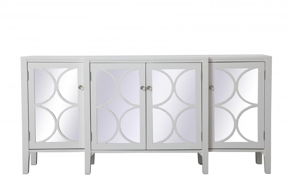 72 Inch Mirrored Credenza In White Mf82111wh Dekker Lighting