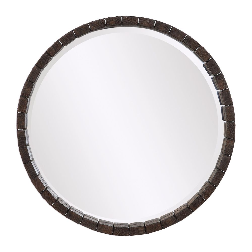 Uttermost Islay Dark Oak Round Mirror