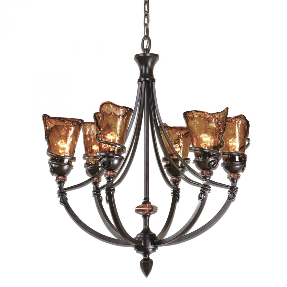 Uttermost Vitalia 6 Light Oil Rubbed Bronze Chandelier 21227